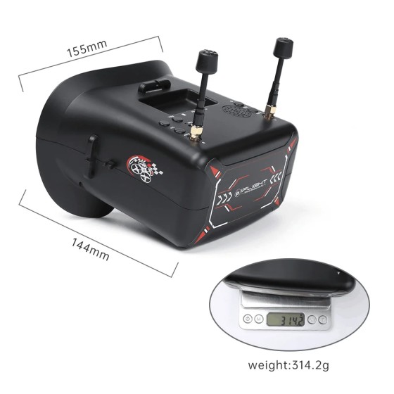 IFlight FPV Video 40CH Glasses Googles Racing Drone Four-Axis Head-Mounted 5.8G DVR Video Receiver 4.3 Inches Aircraft FPV UAV
